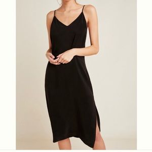 Black slip dress from Anthropologie. NWT